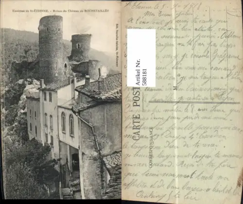 588181,Environs de Ste Etienne Ruines du Chateau de Rochetaillee Ruine Schloss France