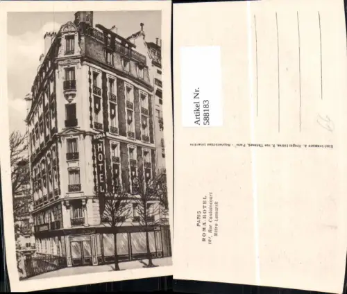588183,Paris Roma Hotel Rue Caulaincourt France