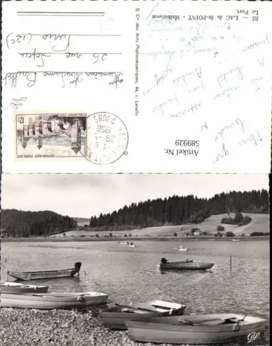 589929,Foto Ak Lac de St Point Malbuisson Le Port Ruderboot Boot France