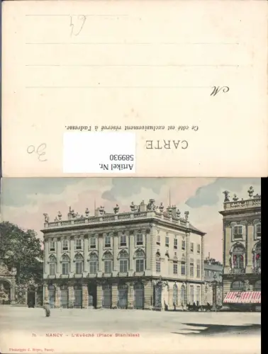 589930,France Nancy Le Eveche Place Stanislas