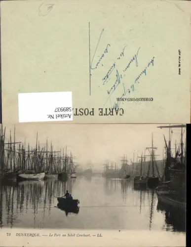 589937,Dunkerque Le Port au Soleil Couchant Segelschiffe Schiffe Hafen France