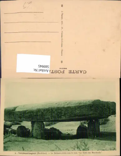 589945,Locmariaquer Morbihan Le Dolmen La Table des Marchands Gesteinsformation France