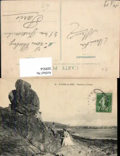 589954,St-Pair-sur-Mer Rochers et Falaise Gesteinsformation France