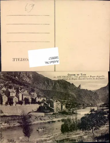 589957,Gorges du Tarn Les Vignes Vue generale et Roque Aiguille France