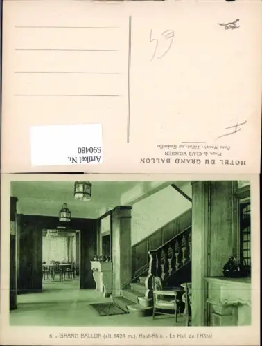 590480,Goldbach-Altenbach Grand Ballon Haut Rhin Hotel du Grand Ballon Le Hall de l Hotel Innen France