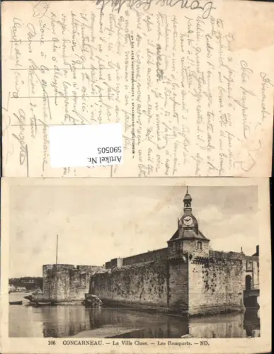590505,Concarneau La Ville Close Les Remparts Uhr France