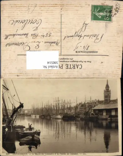 590514,Dunkerque Le Bassin du Commerce et la Flotille des Islandais Hafen Schiffe France