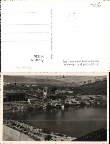 591126,Foto Ak Genissiat Ensemble des installations rive droite 1948 Talsperre France