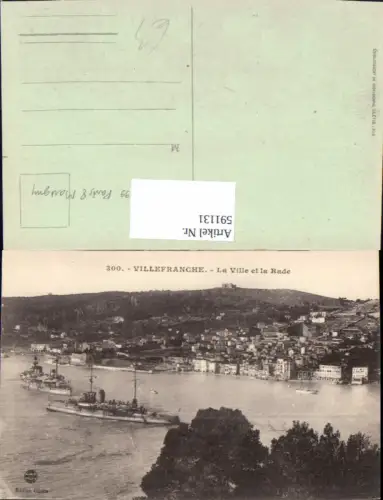 591131,Villefranche La Ville et la Rade Schiffe Dampfer France