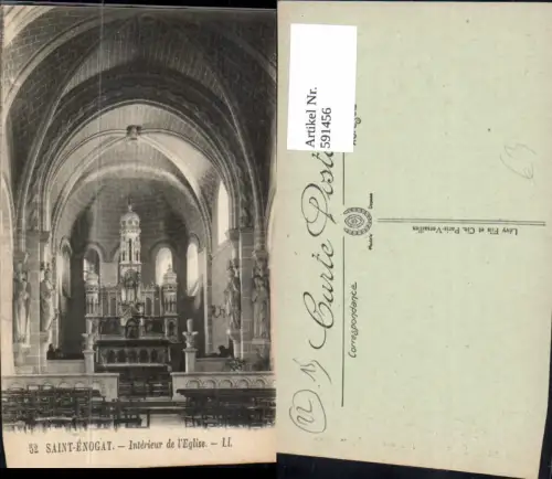 591456,Saint-Enogat Interieur de l Eglise Kirche France