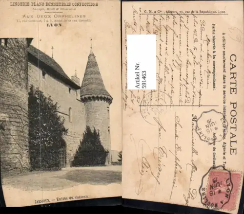 591463,Jarnioux Entree du chateau Schloss Eingang France
