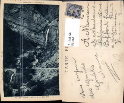 591464,Les Ecouges Le Pont et les Cascades Wasserfall Le Vercors Pittoresque France