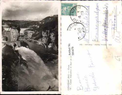 591479,Genissiat Ain Chute Canal evacuateur et Saut de ski Kanal Talsperre France