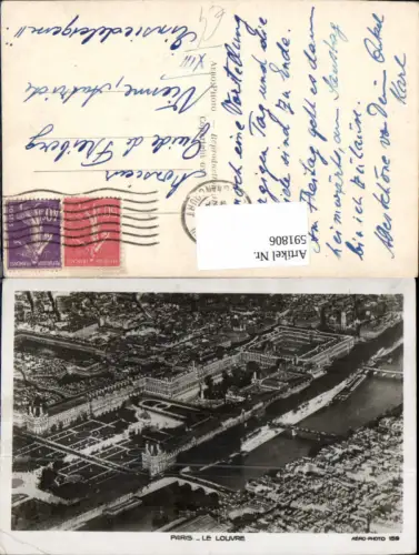 591806,Paris Le Louvre Luftbild Aero Photo