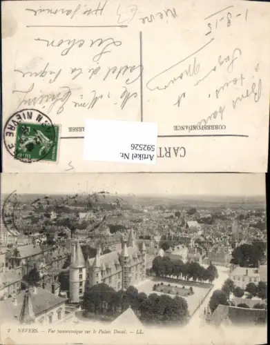 592526,Nevers Vue panoramique sur le Palais Ducal France