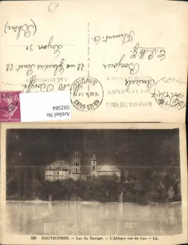 592584,Lac du Bourget Abbaye d Hautecombe Abtei L Abbaye vue du Lac France
