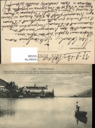 592588,Lac du Bourget Abbaye d Hautecombe Abtei Boot France