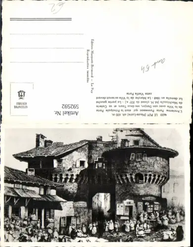 592592,Le Puy Haute Loire La partie gauche fut demolie en 1848 Guerres de Religion France