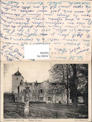 592594,St-Andre-de-Corcy Ain Chateau de Sure Schloss Statue France