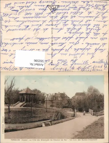 592596,Tergnier Aisne Cite des Employes du Chemin de Fer Un coin des Buttes-Chaumont France