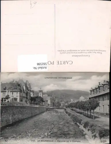 592598,L Auvergne Pittoresque La Bourboule Vue prise sur la Dordogne France