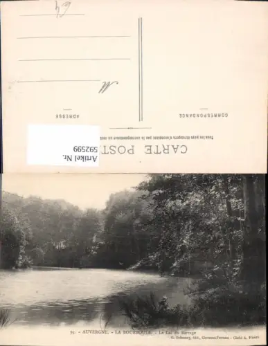592599,L Auvergne La Bourboule Le Lac du Barrage France