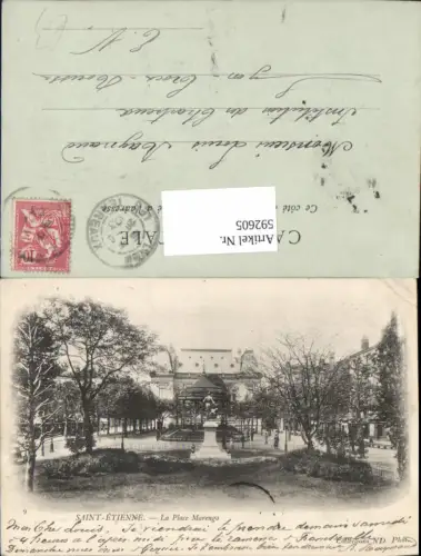 592605,Saint-Etienne La Place Marengo Statue France