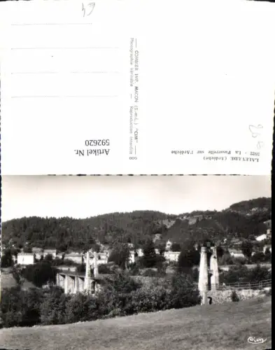 592620,Foto Ak Lalevade Ardeche La Passerelle sur l Ardeche France