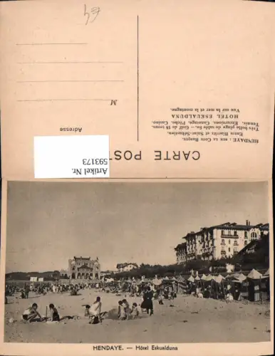 593173,Hendaye Hotel Eskualduna Strand Strandleben France