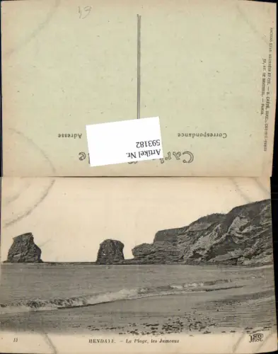 593182,Hendaye La Plage les Jumeaux Küste Strand Felsen France