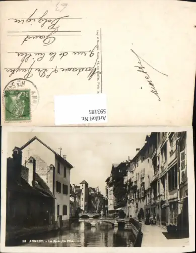593185,Annecy Le Quai de Ille Brücke France