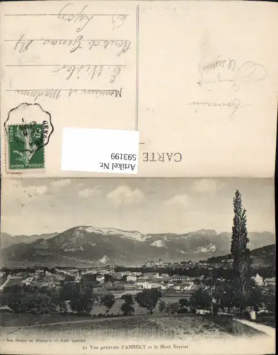 593199,Annecy Vue generale et le Mont Veyrier France