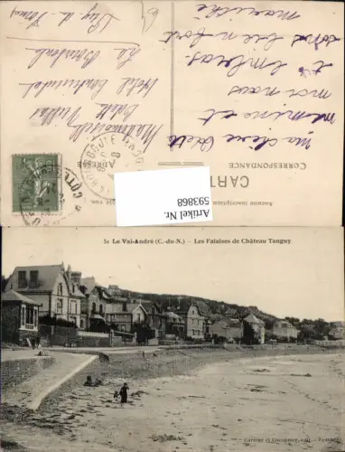 593868,Le Val-Andre Les Falaises de Chateau Tanguy Strand Strandleben France