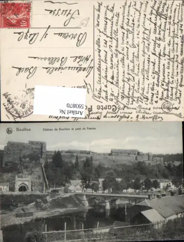 593870,Bouillon Chateau de Bouillon et pont de France
