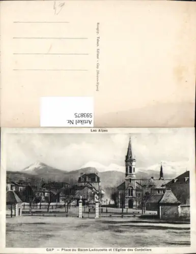 593875,Gap Place du Baron Ladoucette et l Eglise des Cordeliers Les Alpes Kirche France