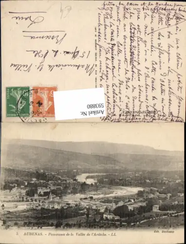 593880,Aubenas Panorama de la Vallee de l Ardeche France