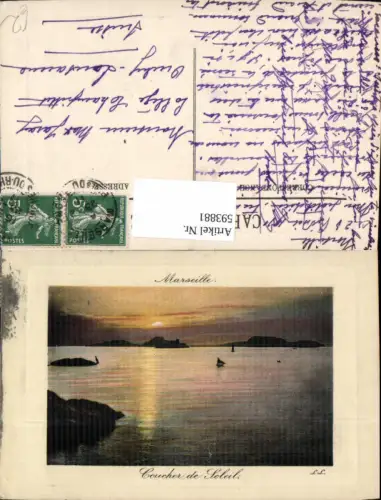 593881,Marseille Coucher de Soleil Segelboot Passepartout France