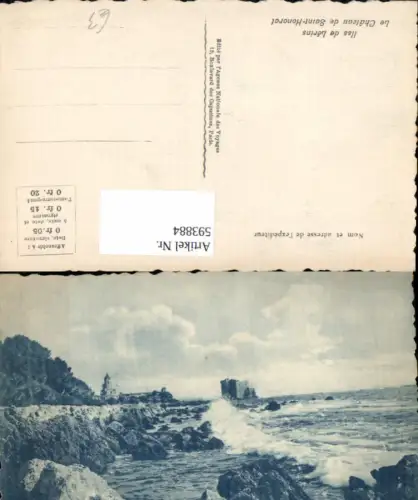 593884,Ilss de Lerins Le Chateau de Saint-Honorat Küste France