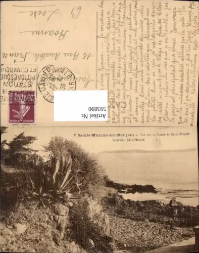 593890,Sainte-Maxime-sur-Mer Var Vue sur la Pointe de Saint-Tropez Quartier de la Moute France