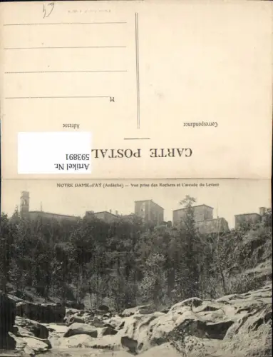 593891,Notre Dame-d Ay Ardeche Vue prise des Rochers et Cascade du Levant France