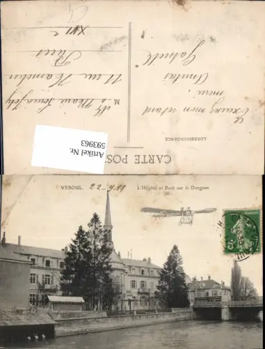 593963,Vesoul L Hopital et Pont sur le Durgeon Flugzeug Flieger France