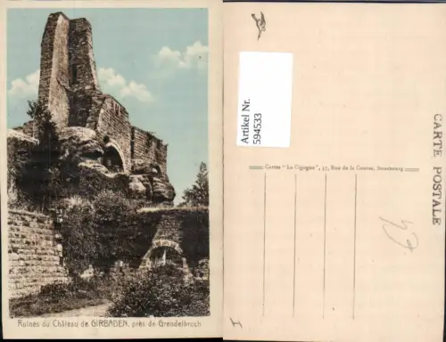 594533,Ruines du Chateau de Girbaden pres de Grendelbruch Ruine France
