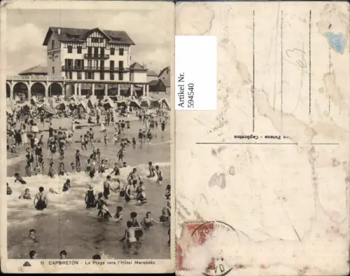 594540,Capbreton La Plage vers l Hotel Mercedes Strand Strandleben France