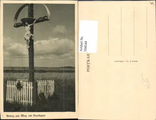 594544,Kreuz a. Weg im Sundgau Mülhausen Elsass France