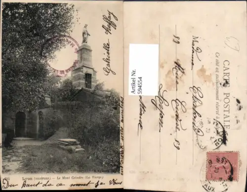 594554,Lyon le Mont Ceindre La Vierge Statue France