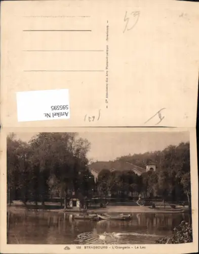 595595,Strasbourg Straßburg L Orangerie Le Lac Schwan Ruderboot France