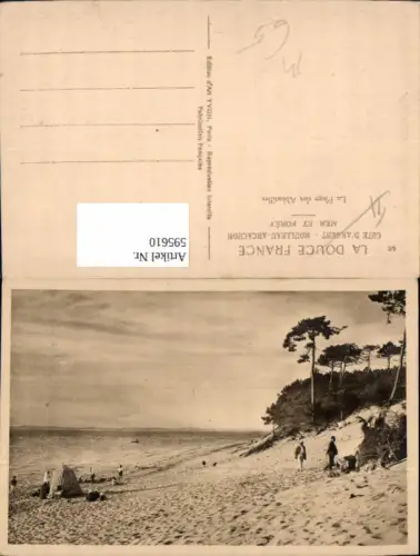 595610,Cote d Argent Moulleau-Arcachon mer t Foret La Plage des Abbatilles France Strand Strandleben Zelt