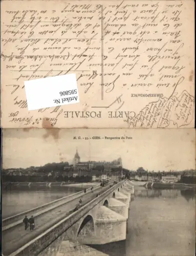 595806,Gien Perspective du Pont Brücke France