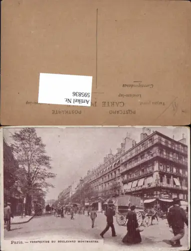 595836,Paris Perspective du Boulevard Montmartre Kutsche France