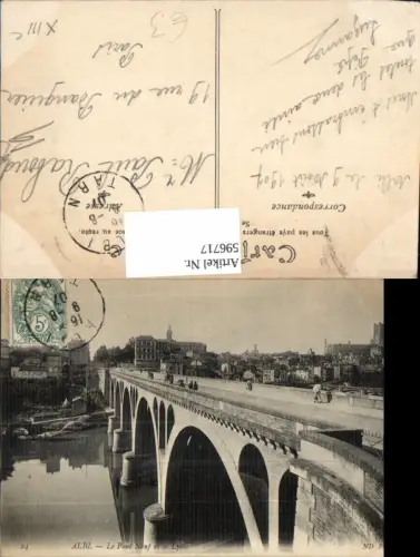 596717,Albi Le Pont Neuf et le Lycee Brücke France